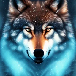 Wolf, blue, hyperrealism, masterpiece, expert, 8K, sharp focus, cinematic lighting, water, red, fire, blue