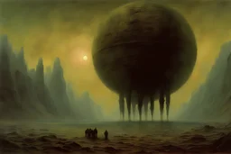 planet-eating mothership, by Zdzisław Beksiński