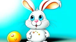 Fantasy cartoon illustration: very sad Easter bunny