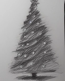 Christmas tree pencil sketch