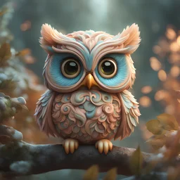 hyperdetailed, 4k, highres, masterpiece, Cute adorable chibi fluffy owl made of swirly clouds, whimsical and endearing style; Bright pastel colors colors; extreme detail; intricate motifs; gorgeous eyes: Bastien Lecouffe Deharme; jeremy_mann; andree_wallin : deep depth of field : bright dramatic lighting : craig_mullins; radial; maximalist; deviantart; Ray Tracing; Yoshikata Amano; Edwin Landseer; Ismail Inceoglu; Russ Mills; Victo Ngai; Bella Kotak; 3d; perfect composition, ultra-realistic, 8k
