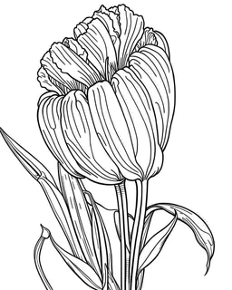 real massive Tulip flower coloring page