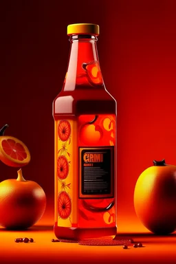 brand campaign for a new drink with orange and chili flavour with a NFT style