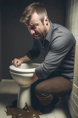 Man taking poop