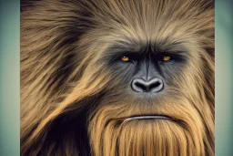 Landscape photography, Bigfoot as an employee at Starbucks, fine-art photography, ultra realistic, highly detailed, UHD face, Kodak Porta 400, Golden ratio composition, Award winning photography, grainy, dramatic pose, dof