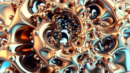 a 3d fractal structre made of metallic color 3d structures, pertty artistc background