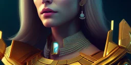 A portrait of a crystalised queen, atmospheric, realistic, unreal engine, cinematic lighting, octane render.