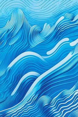 background of a waves, illustration,line art vibrant blue colours