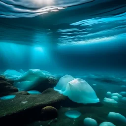 underwater images in an icy sea