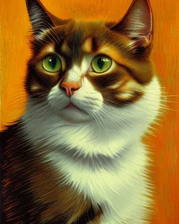 Portrait of a cat by Van Gogh