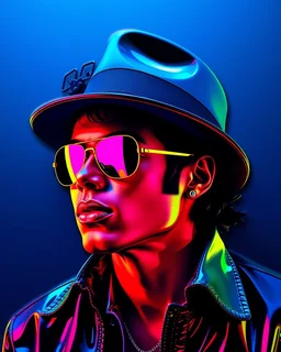 WPAP Pop art style Michael Jackson outside emboss 3d shiny cubis mirrors glass minimalist Neo Surrealisme Unique surrealistic artwork brutal multicolor neon colors,find details,UHD neons