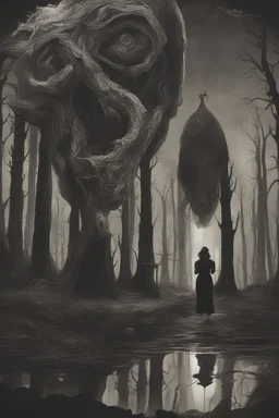 horror surrealism in the world that you have created the reflection of its creation reflects the world that you want that world to reflect