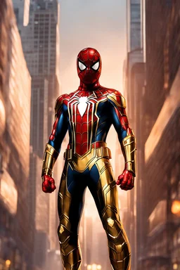 Full body spiderman Futuristic armour Chromecast golden shines