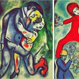 chagall painting as MC escher painting