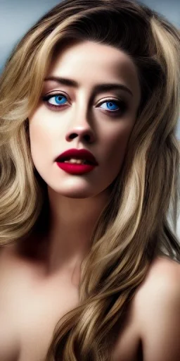 Full body portrait, 8k, hdd, highly realístíc, fully detailed-picture, inspired by amber heard, inspired by mila, by jeff, beautiful model-postured. Beautiful face. Brown eyes, blonde hair