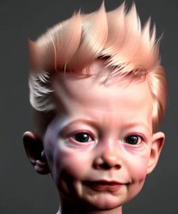 Tilda swinton toddler, full body, dramatic lighting, hyper realistic