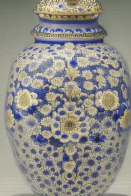 intricate jar with different holes and baroque flowers by ming dynasty, insanely detailed, complementary colors fine details