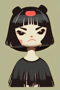 angry in the style of yoshimoto nara, kawaii art,