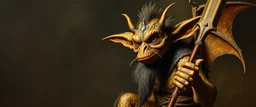 master oil painting by Rembrandt, spiked trike man, gremlin brown