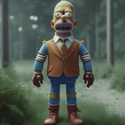 Full body, 3d render, homer simpson 1800's men style, 1800's hair style, 1800's men clothes style, robot, hyper realistic, octane render, unreal engine 5, 8k, palace background, uhd