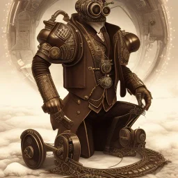 steampunk person squatting