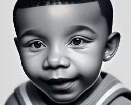 Kylian Mbappé as a baby, baby face portrait, smile, 8k resolution