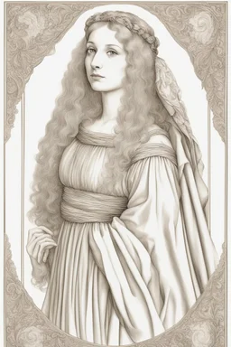 portrait of a renaissance renaissance woman botticelli style on a white background