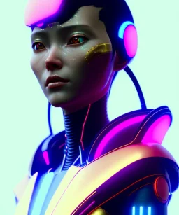 Medium Close Up Portrait, Front image. cyberpunk Asian woman, rabbit mask, pink short hair. latex suit. Red, black, gold, color. Ghost in the shell style. Gradient background. Avatar image, highly detailed, concept art, smooth, unreal engine 5, god rays, ray tracing, RTX, lumen lighting, ultra detail, volumetric lighting, 3d, finely drawn, high definition, high resolution.