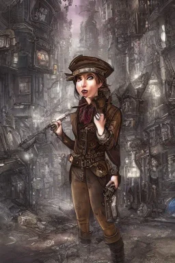 steampunk elf detective in a dystopian city