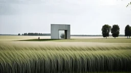 beautiful minimalist architecture vernacular in a field