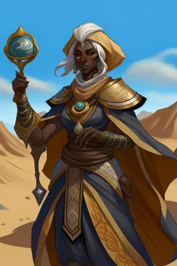 black female sand dune earth genasi wizard dnd