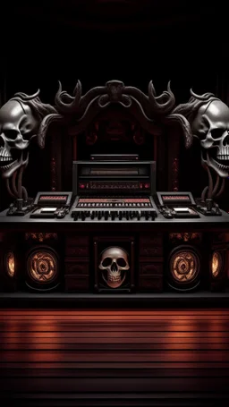 DJ of the damnded, insanely detailed DJ booth in hell, MID set, speakers and equipment made of bone, anatomically correct, add more skulls in th audience, photorealism, vray, 8k 3d https://stablecog.com/generate?o=a67b60e0-edd2-418d-9744-d1d585055d7f