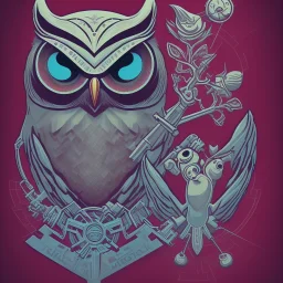 owl logotype retro