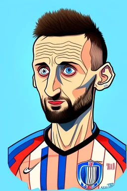 Marcelo Brozovic Croatian football player ,cartoon 2d