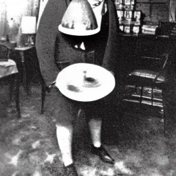 Creepy old photo flying saucer man