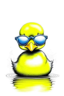 cool duckie sunglasses duckling funny ducky rubber duck design , Pencil Sketch , water color