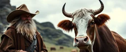 Gandalf as a cowboy, Frodo as a cow