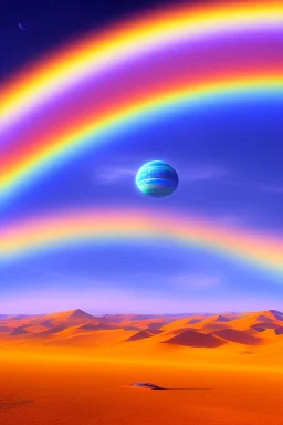 Ufo rainbow, intergalactique, trés belles couleurs, cosmic, colours, planet, gold, realistic, beau paysage futuriste, vaisseau extra terrestre