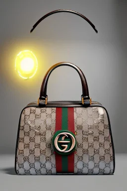 Gucci bag made by muppet face, Sesame Street style, retro style, photo studio, unreal engine 5, god lights, ray tracing, RTX, lumen lighting, ultra detail, volumetric lighting, 3d.