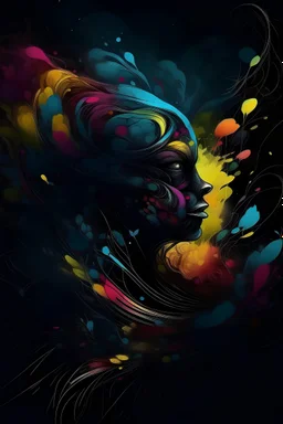 colorful but dark mysterious canvass art theme