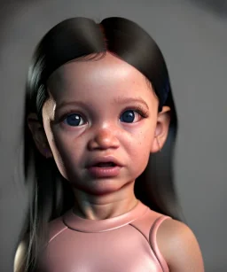 Jenna ortega toddler, full body, dramatic lighting, hyper realistic