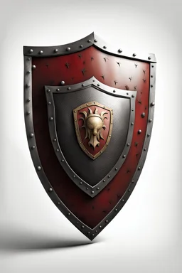 middle age shield item on the white background