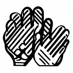 a simple logo of an hand with thumb up, line, flat, vector icon
