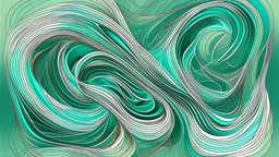 Creación de composición performática con nudo topológico y patrón ondulatorio con multicapa translúcida y superficie viscosa estilo arte vectorial