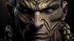 Man with snake skin, high detail, high resolution, 8K