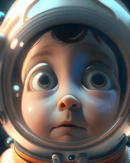 an astronaut boy, cute big circular reflective eyes, Pixar render, unreal engine cinematic smooth, intricate detail