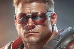 Photoreal Duke Nukem with shades