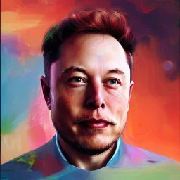 Photo of Elon Musk , beautiful face, multi-hued red hair; in the style of martine johanna, draped in flowing fabric, ignore nsfw, colorful energetic brush strokes, realistic, sharp focus, 8k high definition, insanely detailed, intricate, elegant, art by martine johanna and artgerm