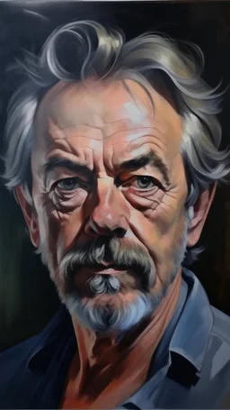 Portrait man, oil canva painting