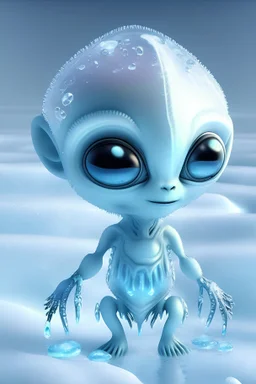 humanoid small cute ice alien